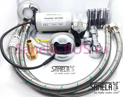 SLP 17AB Комплект для оборудования писсуара DOMINO автоматическим смывом 6В Sanela Чехия (фото, схема)