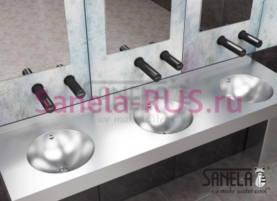 Настенный бесконтактный смеситель SLU 43V арт: 03433 Sanela Чехия (фото, схема)