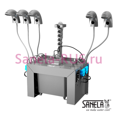 Комплект 5 автоматических кранов с дозатором мыла SLU 45M5 арт: 03457 Sanela Чехия (фото, схема)