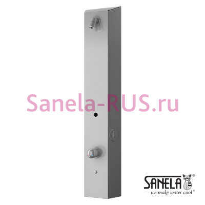Нержавеющая жетонная душевая панель с пьезо кнопкой и смесителем SLZA 29 арт: 89290 Sanela Чехия (фото, схема)