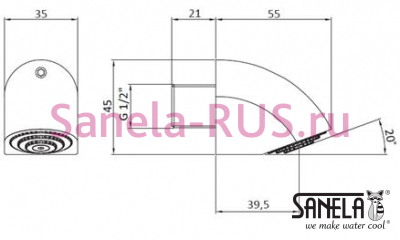 Душевая лейка SLA 14 арт: 06140 Sanela Чехия (фото, схема)
